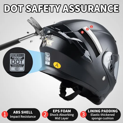 Miniatura 2 de Casco integral para hombres y mujeres adultos con protector solar ahumado Hormiga roja