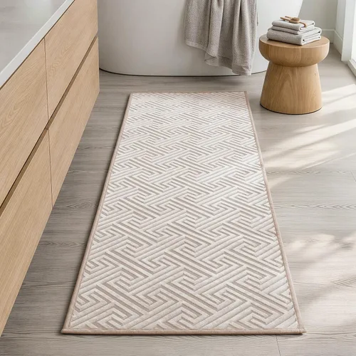Miniatura 16 de YIHOUSE Beige Bathroom Rugs 17"x24", Quick Dry Non Slip Bath Rug, Absorbent Machine Washable Thin Bath Mat for Restroom Floor Tub Laundry Room Home