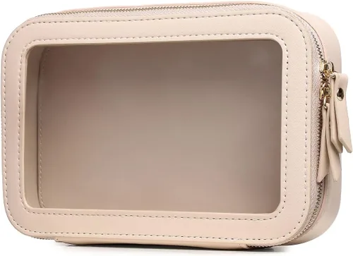 Miniatura 45 de Pinkmik Pequeña bolsa de maquillaje, mini estuche transparente para maquillaje y neceser con cremallera, organizador de bolsos para mujer