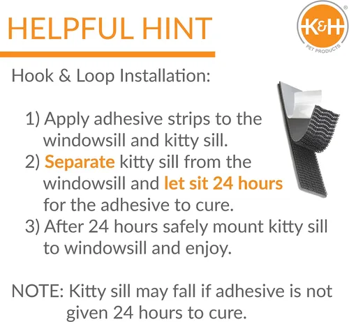 Miniatura 5 de K&H PET PRODUCTS K & H Productos para mascotas Kitty Sill Cat Ventana Hamg Mock Perca (calentada o calentada) Fleece con calefacción 14 x 24 pulgadas