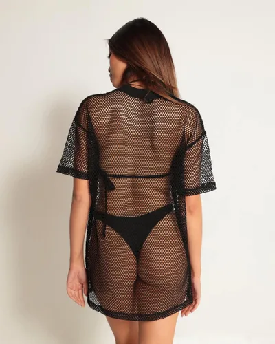 Miniatura 5 de iHeartRaves - Camiseta de malla y red transparente para mujer