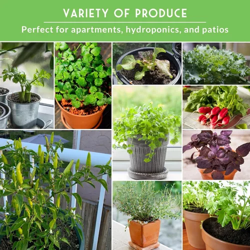 Miniatura 4 de Kit de semillas de jardín hidropónico e interior - 20 variedades compactas de verduras y hierbas tradicionales Apartamento, espacio pequeño, patio