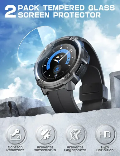 Miniatura 3 de SUPCASE Unicorn Beetle - Funda protectora resistente para Galaxy Watch 5 Pro de 1.772 in (2022), con 2 protectores de pantalla (negro)