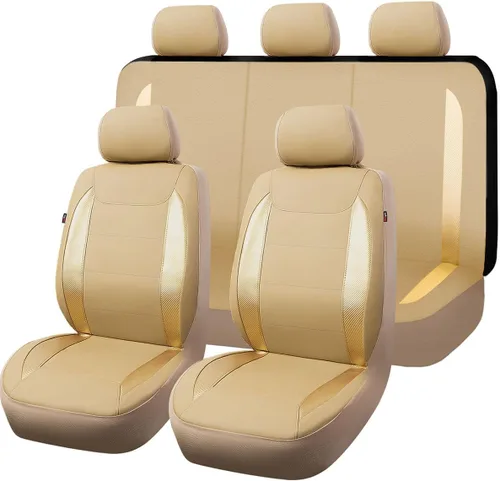 Miniatura 27 de Fundas para asientos de coche Flying Banner, protectoras, impermeables, de cuero sintético con fibra de carbono para asientos delanteros y traseros