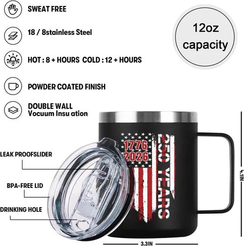 Miniatura 2 de 250 Anniversary USA Merchandise, regalos de 250 aniversario americano (1776-2026), regalos de cumpleaños del Día de la Independencia de 250 años