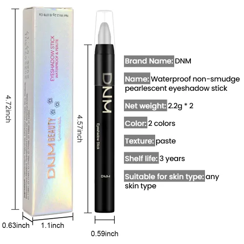 Miniatura 6 de Kaely - Juego de 2 barras de sombra de ojos en crema para ojos, lápiz brillante perla blanca y perla negra, maquillaje brillante de ojos