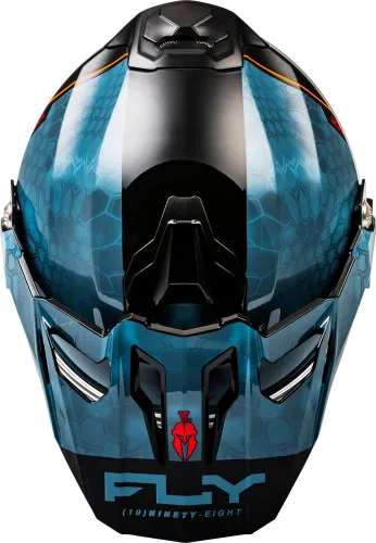 Miniatura 3 de Fly Racing Trekker Cold Weather MX ATV Off-Road Motorcycle Helmet Pizarra/Negro/Rojo (Dual Shield)