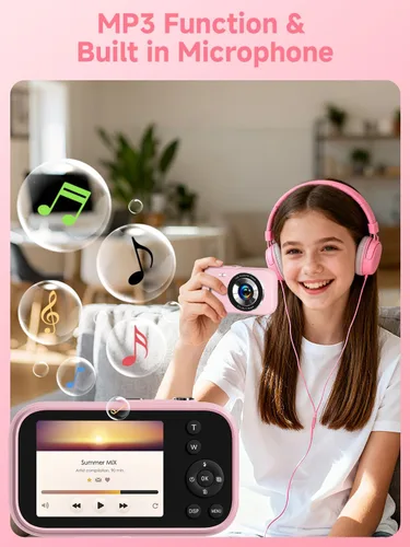 Miniatura 6 de Cámara digital, FHD 4K 48MP Cámara portátil con anti vibración, zoom 16X, cámara digital para adolescentes con belleza, tarjeta de 32 GB, 21