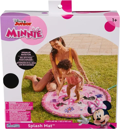 SwimWays Alfombrilla de salpicaduras de Minnie Mouse, almohadilla de salpicaduras para niños, juguetes al aire libre, suministros de fiesta en la