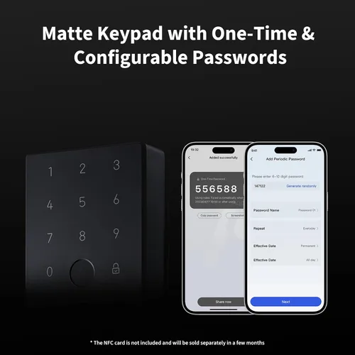 Miniatura 4 de Aqara Smart Lock U100, cerradura de puerta de entrada sin llave con llave Apple Home, teclado de pantalla táctil, cerrojo electrónico Bluetooth, Gris
