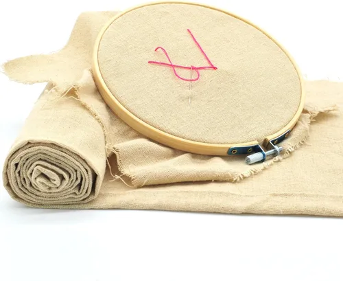 Miniatura 2 de Rose Flavor Tela de bordado de costura de lino natural Tela de costura cruzada Paño de Aida