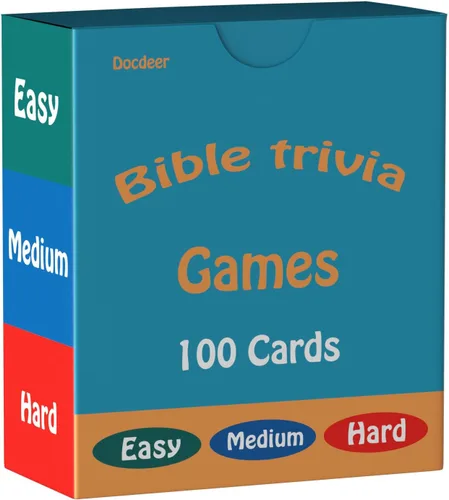 Juegos de mesa de trivia bíblica Docdeer con cartas para adultos y familia, gran regalo cristiano para el estudio bíblico
