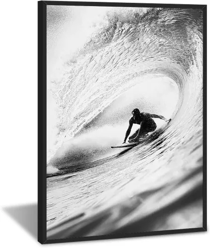 Miniatura 16 de Póster de surf oceánico azul de los años 90, arte de pared de verano y playa, surfista costero, hombres, deportes extremos de agua, impresiones