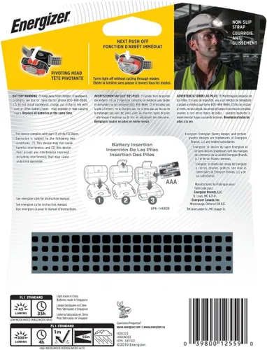 Miniatura 9 de Energizer Linterna frontal industrial, resistente al agua, luz LED brillante para sombrero, luz de trabajo duradera, baterías incluidas, paquete de 2