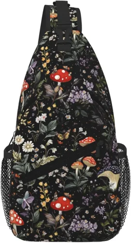 Miniatura 19 de Bolso bandolera para hombres y mujeres, mochila cruzada floral de tulipán pastel, mochila casual de senderismo para viajes, deportes, correr, bolsa