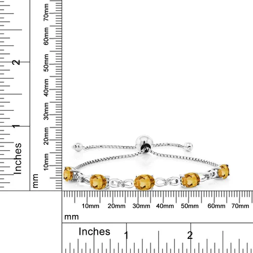 Miniatura 64 de Gem Stone King Pulsera de tenis de diamantes cultivados en laboratorio con piedra natal de 3-6 quilates para mujer, plata de ley 925, ovalada