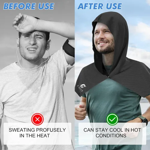 Miniatura 4 de CSITE Toallas refrescantes con capucha, toallas de enfriamiento instantáneo para cuello y cara, protección solar UPF 50, toalla de hielo para climas