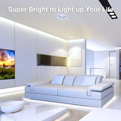 Miniatura 2 de DAYBETTER Tira de LED COB, 16.4 pies de tira de luces LED blancas, tira de luz LED regulable 6500K blanco brillante del día, 24V, 1600LEDs, cinta