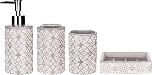 Miniatura 7 de Juego de accesorios de baño de 4 piezas de cerámica, incluye dispensador de jabón, soporte para cepillo de dientes, vaso, jabonera, conjuntos