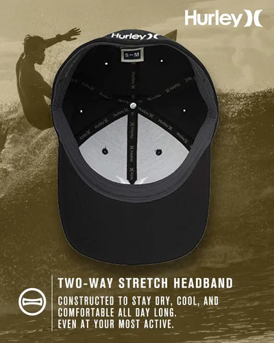 Miniatura 101 de Hurley Gorra de béisbol para hombre - Flexfit - Gorras de béisbol ajustadas para hombre (tamaños: S-XL)