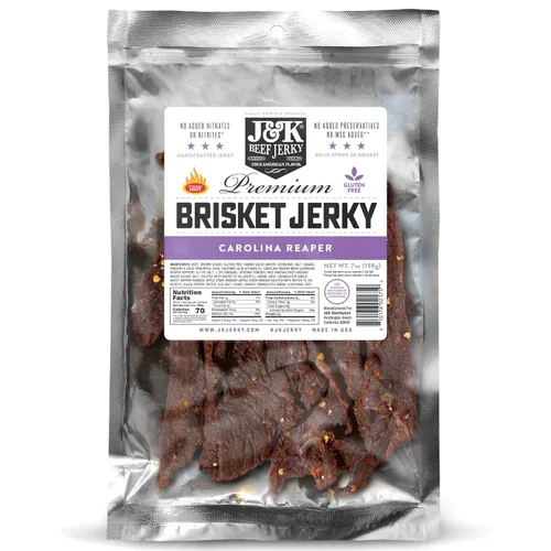 Miniatura 8 de J&K - Cecina de pechuga de res – Sabor BBQ – Hecho a mano en lotes pequeños hechos en Estados Unidos – Aperitivo audaz y ahumado – Bolsa grande de 7