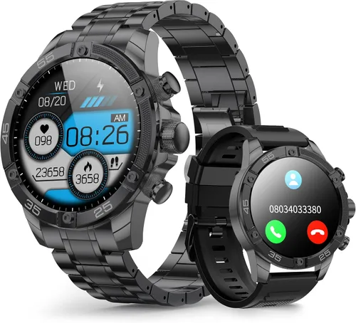 Reloj inteligente para hombre, 1.53 pulgadas, de lujo, deportes y fitness, IP67 resistente al agua, 440 mAh de espera extendido, modo multideporte y