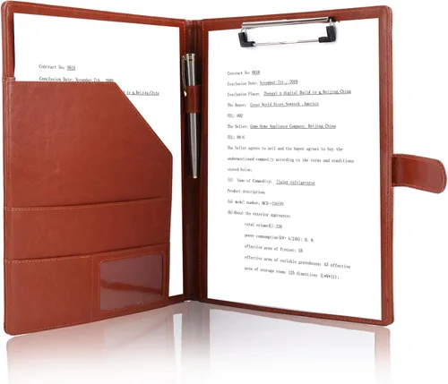 Miniatura 8 de Tiankool Padfolio Carpeta Portafolio Archivador - Carpeta Portafolio de Cuero Sintético con Cubierta para Portabloc A4, Portafolio de Negocios