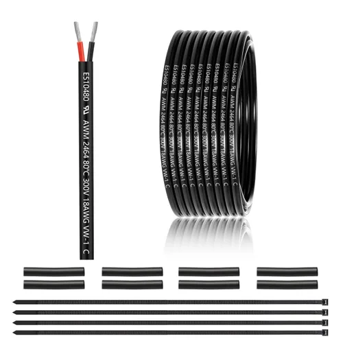 Miniatura 40 de Cable eléctrico de calibre 12 y 2 conductores de 25 pies, cable de 12 AWG UL 2464 de 2 hilos de cobre estañado trenzado en PVC de calibre 12/2