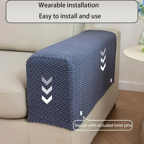 Miniatura 7 de Fundas para Brazos de Sofá y Fundas para Brazos de Sillón Juego de 2 - Protectores Elásticos para Reposabrazos de Sofá con Agarre Antideslizante