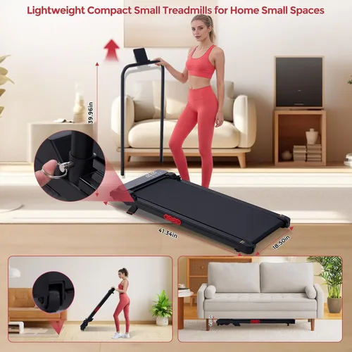 Miniatura 7 de MCRG Walking Pad Treadmill with Incline, 2026 Upgrade Portable Walking pad Treadmill with Handle Bar, 0.6-7.6MPH Small Treadmills Walking Pad for