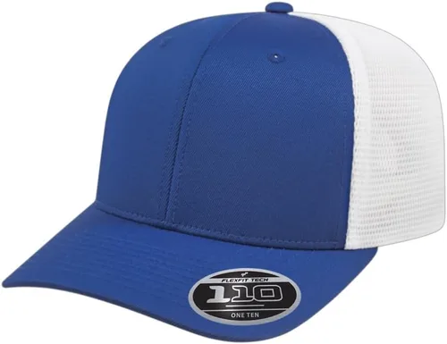 Miniatura 10 de Cap America i8502 Flexfit 110 Premium - Gorra de camionero de perfil medio con 6 paneles de malla trasera con protección UV y cierre ajustable Azul