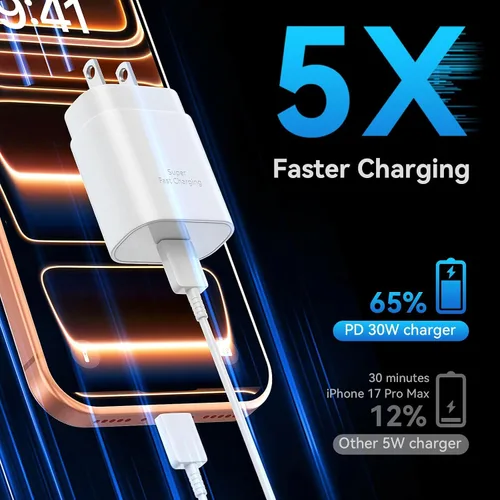 Miniatura 2 de Cable de carga rápida USB C a USB C de 10 pies de largo, cable de carga rápida tipo C para iPhone 17/17 Pro/17 Pro Max/16/16 Pro/16 Pro Max/15/15
