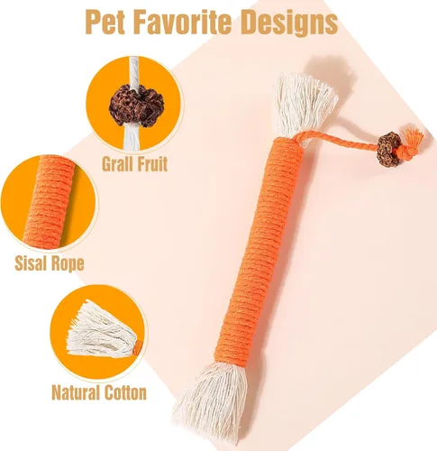 Miniatura 2 de 5 piezas de juguetes masticables para gatos, 5.9 pulgadas, juguetes de hierba gatera para gatos, limpieza de dientes, juguetes para gatos