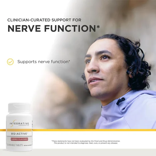 Miniatura 2 de Integrative Therapeutics B12-Active - Suplemento B12 para apoyo a la función nerviosa* - Soporte masticable - Sin lácteos, soja y gluten - Sabor a
