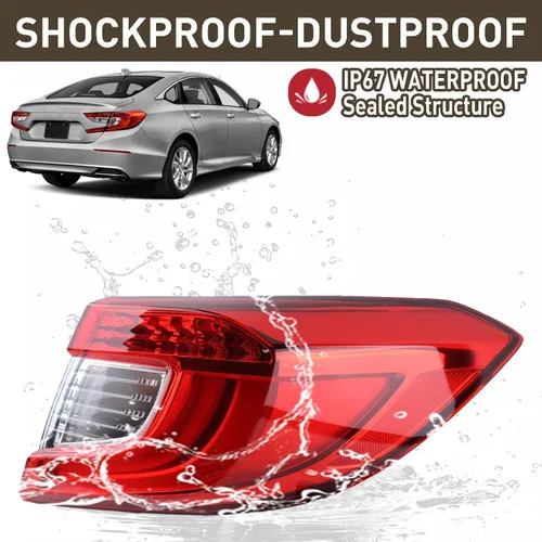 Miniatura 5 de Conjunto de lámpara trasera LED compatible con Honda Accord Sedan 2018-2022 lado derecho del pasajero 33500TVAA01 HO2805118