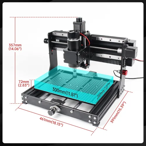 Miniatura 7 de CNCTOPBAOS 3020 Plus CNC, máquina de grabado, 500W CNC, fresadora para tallado de metal, corte de madera, acrílico, MDF, 3 ejes; control GRBL CNC