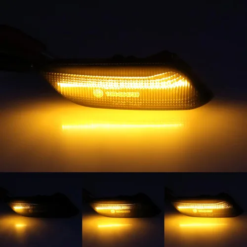 Miniatura 2 de Luces de señal de giro LED secuenciales frontales ámbar de reemplazo para Z3 Coupe/Roadster 1996-2002, lente ahumada, marcador lateral dinámico