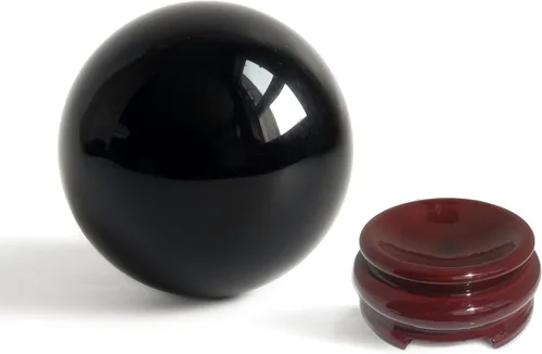 Miniatura 4 de Mina Heal Bola de cristal de obsidiana negra para meditación, adivinación y Feng Shui, esfera de obsidiana para curación energética