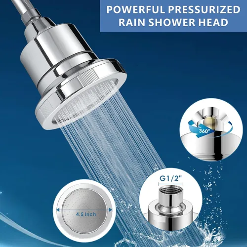 Miniatura 3 de Voolan Cabezal de ducha filtrado, filtro de ducha de lluvia de lujo de 20 etapas para agua dura para eliminar el cloro y sustancias nocivas, cabezal