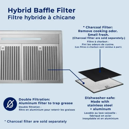 Miniatura 3 de Hauslane Campana Extractora Bajo Gabinete de 30 Pulgadas, Ventilación de Campana para Cocina Campana de Ventilación Silenciosa, LED de Ahorro
