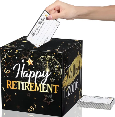 Funrous 51 cajas de tarjetas de jubilación, tarjetas de consejos y buenos deseos para mujeres y hombres, decoraciones de fiesta de jubilación,