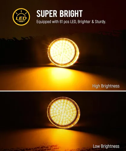Miniatura 2 de Partsam 1 par de luces de circulación diurna de reemplazo para Freightliner Century 1996-2005, ámbar 61 LED/Lente transparente