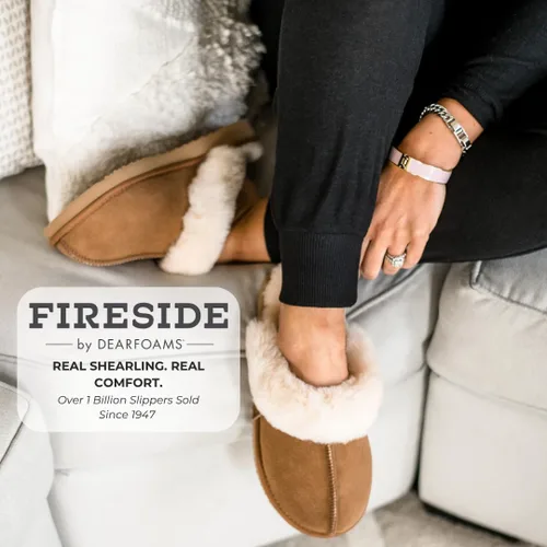 Miniatura 49 de Dearfoams Fireside Sydney Pantuflas anchas de piel de oveja para mujer, para interiores y exteriores