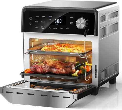 Miniatura 6 de Nuwave Horno de convección por infrarrojos con freidora de aire, cocina fresco o congelado, sin descongelar ni precalentar, calor 360, cocina desde