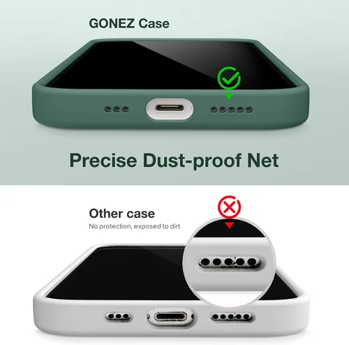 Miniatura 424 de GONEZ Funda de silicona para iPhone 15 Pro Max, compatible con Magsafe, protector de cámara + protector de pantalla, forro de microfibra suave