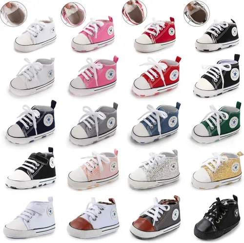 Miniatura 2 de KIDSUN zapatos deportivos altos hasta el tobillo para bebés niños y niñas con suela antideslizante suaves para recién nacidos zapatos precaminadores