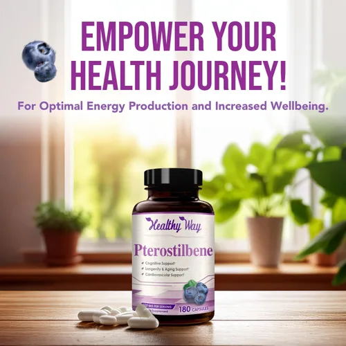 Miniatura 5 de Suplemento de pterostilbeno de 150 mg – Suplemento antioxidante una vez al día para un envejecimiento saludable para la piel y el cerebro inmune