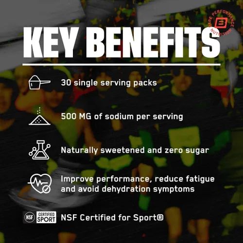 Miniatura 3 de BARE PERFORMANCE NUTRITION, BPN Electrolytes Go Pack, paquetes de mezcla de bebida de hidratación, lima limón, 30 porciones