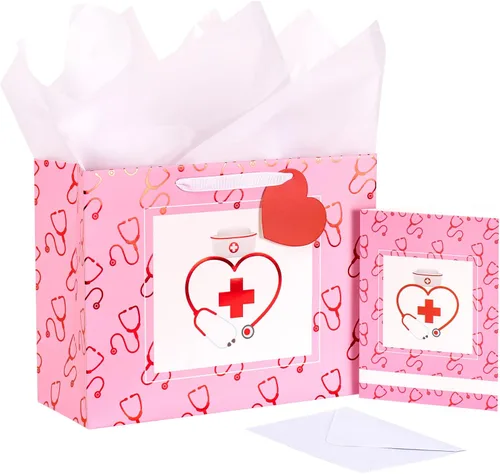 Miniatura 8 de LeZakaa Bolsa de regalo de cruz de 13 pulgadas, bolsa de regalo cristiana dorada con papel de seda, etiqueta de regalo y tarjeta para bautizos