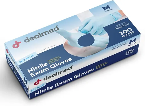 Miniatura 8 de Dealmed Guantes de examen de nitrilo, sin polvo, sin látex, guantes médicos desechables